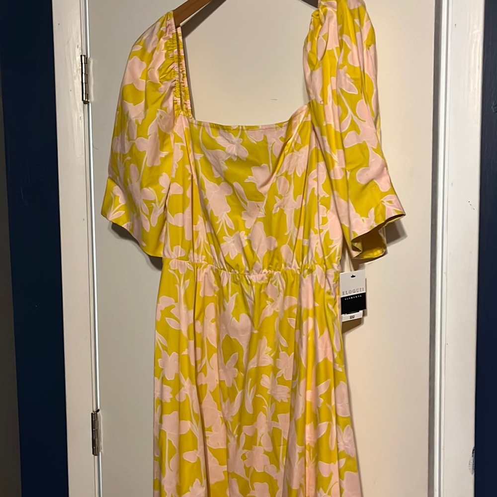 Cute dress, yellow and pink
